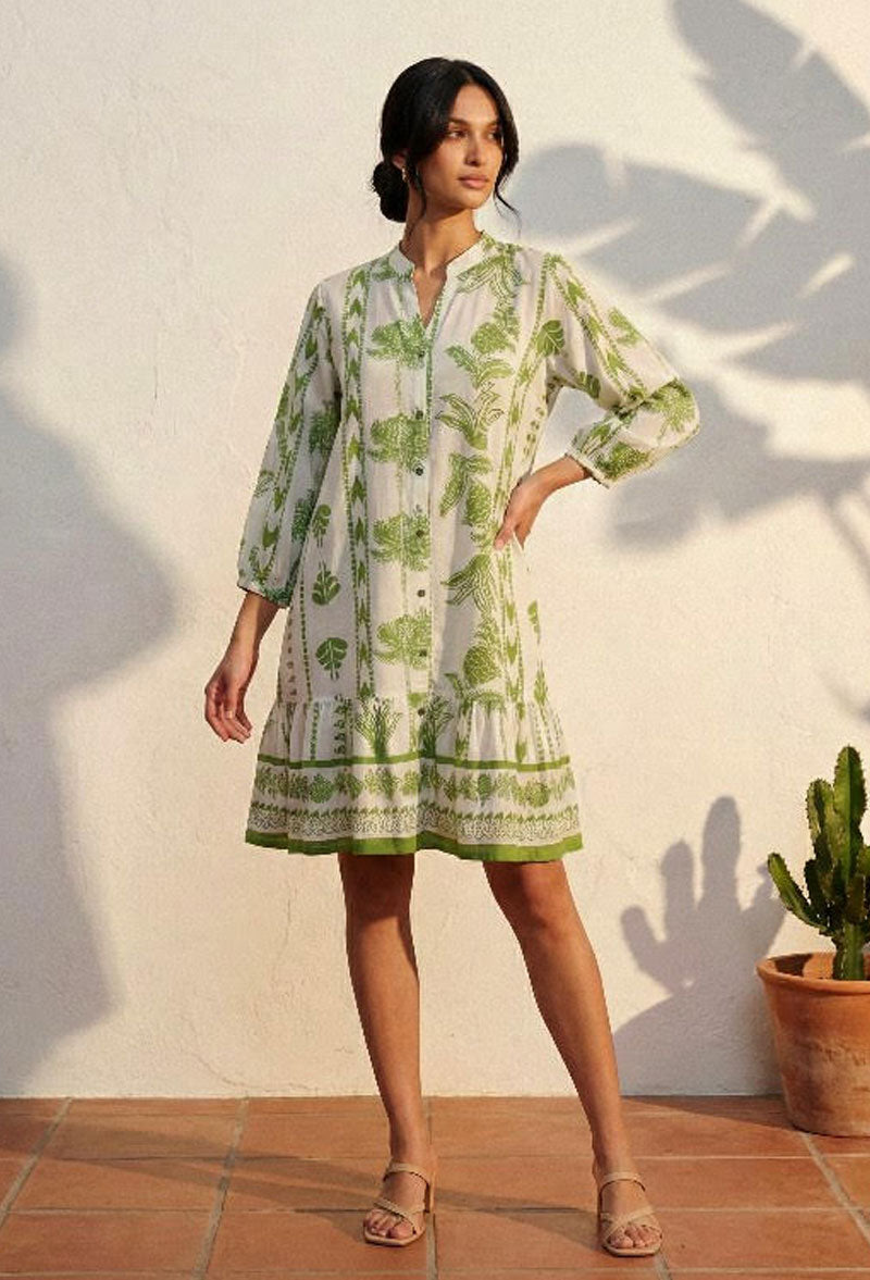 Pineapple Flowy Tiered Summer Dress