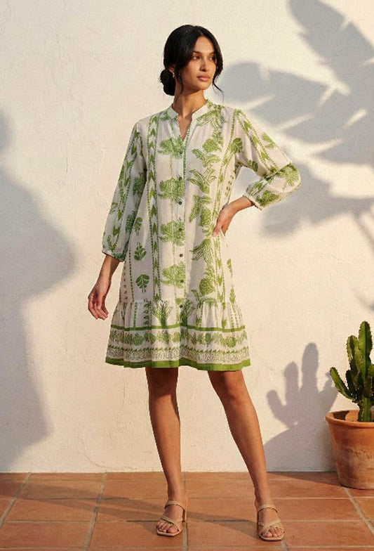 Pineapple Flowy Tiered Summer Dress