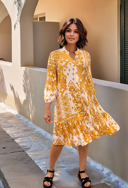 Golden Baroque Mosaic Dress